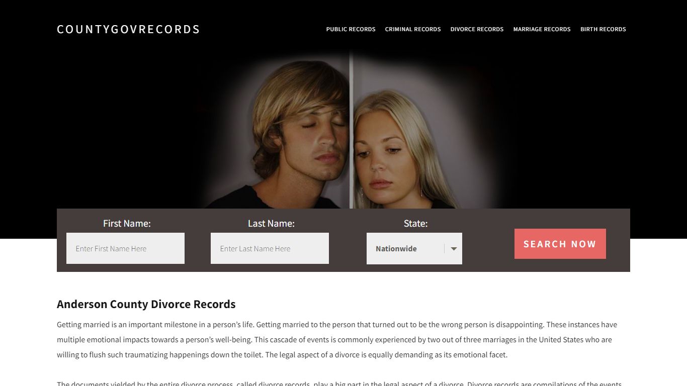 Anderson County Divorce Records | Enter Name and Search|14 Days Free